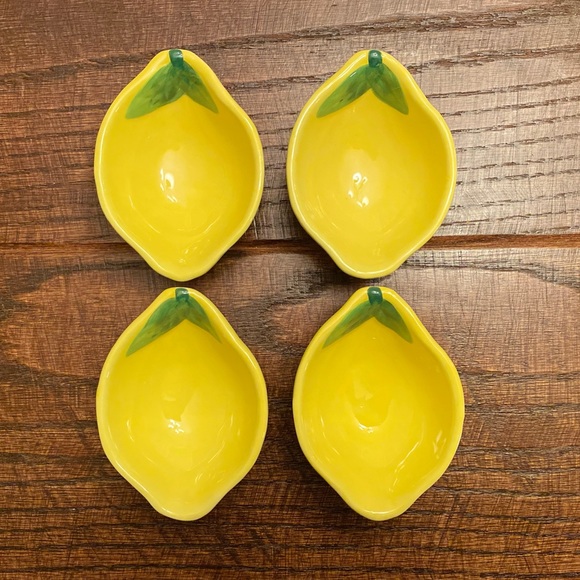 Small Lemon Ceramic Bowls & Ceramic Square Green Tray, Farmhouse Lemons Bowls - Picture 12 of 16